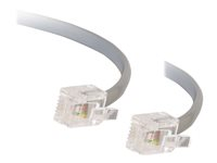 C2G RJ11 6P4C Straight Modular Cable - Telefonkabel - RJ-11 (hane) till RJ-11 (hane) - 10 m - grå 83867