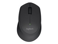 Logitech M280 - Mus - högerhänt - optisk - 3 knappar - trådlös - 2.4 GHz - trådlös USB-mottagare - svart 910-004287