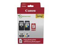 Canon PG-540/CL-541 Photo Paper Value Pack - 2-pack - svart, färg (cyan, magenta, gul) - original - hängande låda - bläckpatron/papperssats - för PIXMA MG3250, MG3550, MG3650, MG4250, MX395, MX455, MX475, MX525, MX535, TS5150, TS5151 5225B013