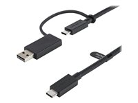 StarTech.com 1 m USB-C-kabel med USB-A-adapterdongel - Hybrid 2-i-1 USB C-kabel med USB-A - USB-C till USB-C (10 Gbps/100 W PD), USB-A till USB-C (5 Gbps) - Perfekt för hybriddockningsstationer - USB-kabel - 24 pin USB-C (hane) till 24 pin USB-C (hane) - 1 m - USB-strömförsörjning (100W) - för P/N: DKM30CHDPD, DKM30CHDPDUE USBCCADP