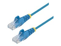 StarTech.com 50cm Slim LSZH CAT6 Ethernet Cable, 10 Gigabit Snagless RJ45 100W PoE Patch Cord, CAT 6 10GbE UTP Network Cable w/Strain Relief, Blue, ETL, Low Smoke Zero Halogen - Category 6 - 28AWG (N6PAT50CMBLS) - Patch-kabel - RJ-45 (hane) till RJ-45 (hane) - 50 cm - CAT 6 - hakfri - blå N6PAT50CMBLS