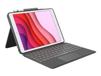 Logitech Combo Touch - Tangentbord och foliefodral - med pekdyna - bakgrundsbelyst - Apple Smart connector - QWERTY - nordiskt (danska/finska/norska/svenska) - oxford-grå - för Apple 10.9-inch iPad (10:e generation) 920-011440