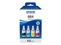 Epson EcoTank 664 - 4-pack - svart, magenta, cyan, gul - original - bläcktank - för Epson L380, L395, L495; EcoTank ET-2650, L1455, L656; EcoTank ITS L3050, L3060, L3070 C13T66464A