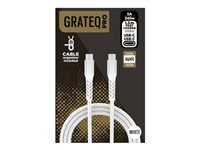 GRATEQ - USB-kabel - USB-C (hane) till USB-C (hane) - USB 4.0 (Gen3) - 5 A - 1.5 m - USB-strömförsörjning (240W) - vit 86080GC