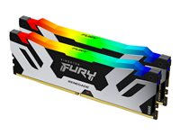 Kingston FURY Renegade RGB - DDR5 - sats - 48 GB: 2 x 24 GB - DIMM 288-pin - 7200 MT/s / PC5-57600 - CL38 - 1.1 V - ej buffrad - on-die ECC - silver/svart KF572C38RSAK2-48