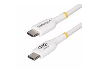 StarTech.com 3m USB C Charging Cable, USB-IF Certified USB-C Cable, 240W - USB-kabel - USB-C (hane) till USB-C (hane) - USB 2.0 - 48 V - 5 A - 3 m - halogenfri, passiv, utökat effektområde (EPR), USB-strömförsörjning (240W), Stöd för Power Delivery 3,1 - vit USB2EPR3MW