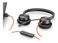 Poly Blackwire C5220 - Blackwire 5200 series - headset - på örat - kabelansluten - USB-A, 3,5 mm kontakt - svart - Certifierad för Microsoft-teams, Certifierad för Skype for Buisness, Certifierad för Zoom Rooms, Cisco Jabber-certifierad, Avaya-certifierad 80R97A6