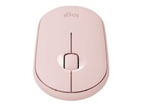 Logitech Pebble M350 - Mus - optisk - 3 knappar - trådlös - 2.4 GHz, Bluetooth - trådlös USB-mottagare - rosa 910-005717