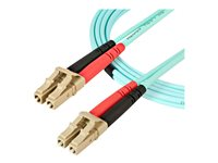 StarTech.com Aqua OM4 Duplex Multimode Fiber - 16 ft / 5m - 100 Gb - 50/125 - OM4 Fiber - LC to LC Fiber Patch Cable (450FBLCLC5) - Nätverkskabel - LC multiläge (hane) till LC multiläge (hane) - 5 m - fiberoptisk - duplex - 50/125 mikron - OM4 - havsblå 450FBLCLC5