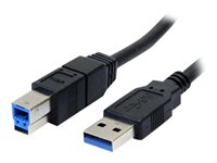 StarTech.com 6 ft / 2m Black SuperSpeed USB 3.0 Cable A to B - USB 3 A (m) to USB 3 B (m) (USB3SAB6BK) - USB-kabel - USB typ A (hane) till USB Type B (hane) - USB 3.0 - 1.8 m - formpressad - svart - för StarTech.com 4-Port USB3SAB6BK