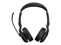 Jabra Evolve2 55 MS Stereo - Headset - på örat - Bluetooth - trådlös - aktiv brusradering - USB-A - svart - Zoomcertifierad, Certifierad för Microsoft-teams, Cisco Webex Certified, Optimerad för UC, Alcatel-Lucent-certifierad, Avaya-certifierad, Unify-certifierad, MFi-certifierad, Google Meet-certifierad, Amazon Chime-certifierad, Google Fast Pair-certifierad 25599-999-999