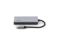 Belkin CONNECT 4-in-1 - Hubbadapter för flera portar - USB-C - HDMI AVC006BTSGY