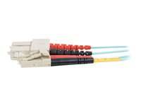 C2G LC-SC 10Gb 50/125 OM3 Duplex Multimode PVC Fiber Optic Cable (LSZH) - Nätverkskabel - SC-läge (multi-mode) (hane) till LC multiläge (hane) - 7 m - fiberoptisk - duplex - 50/125 mikron - OM3 - halogenfri - havsblå 85535