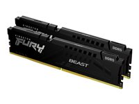 Kingston FURY Beast - DDR5 - sats - 16 GB: 2 x 8 GB - DIMM 288-pin - 6000 MHz / PC5-48000 - CL30 - 1.4 V - ej buffrad - on-die ECC - svart KF560C30BBEK2-16