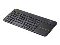 Logitech Wireless Touch Keyboard K400 Plus - Tangentbord - trådlös - 2.4 GHz - nordisk - svart 920-007141