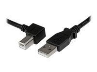 StarTech.com 1m USB 2.0 A to Left Angle B Cable Cord - 1 m USB Printer Cable - Left Angle USB B Cable - 1x USB A (M), 1x USB B (M) (USBAB1ML) - USB-kabel - USB typ B (hane) till USB (hane) - USB 2.0 - 1 m - vänstervinklad kontakt - svart USBAB1ML