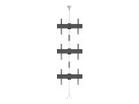 Multibrackets M Floor to Ceiling Mount Pro MBFC3U - Monteringssats (golv till takmontering) - för 3 LCD-bildskärmar - aluminium, stål - krom - skärmstorlek: 40"-65" 7350073735754