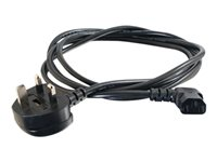 C2G 3m 18 AWG UK 90° Power Cord (IEC320C13R to BS 1363) - Strömkabel - power IEC 60320 C13 till BS 1363 (hane) vinklad - 3 m - svart C2G82036