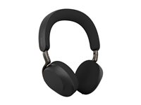 Jabra Evolve3 75 UC - Headset - på örat - Bluetooth - trådlös - aktiv brusradering - USB-A via Bluetooth-adapter - ljudisolerande - svart - med trådlös laddningsplatta - UC-certifierad, Zoomcertifierad, Google Meet-certifierad 37599-989-989