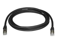 StarTech.com Cat6a Ethernet-kabel - skärmad (STP) - 2 m, svart - Patch-kabel - RJ-45 (hane) till RJ-45 (hane) - 2 m - STP - CAT 6a - formpressad, hakfri - svart 6ASPAT2MBK