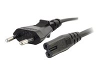 C2G Non-Polarised Power Cord - Strömkabel - power IEC 60320 C7 till power CEE 7/7 (hane) - AC 250 V - 3 m - formpressad - svart - Europa 80618