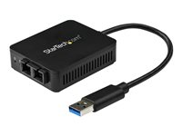StarTech.com USB to Fiber Optic Converter - 1000Base-SX SC - MM - Windows / Mac / Linux - USB 3.0 Ethernet Adapter - Network Adapter (US1GA30SXSC) - Nätverksadapter - USB 3.0 - 1000Base-SX - 850 nm - svart US1GA30SXSC