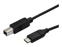 StarTech.com USB-C till USB-B-skrivarkabel - M/M - 3 m - USB 2.0 - USB-kabel - 24 pin USB-C (hane) rak till USB typ B (hane) rak - Thunderbolt 3 / USB 2.0 - 3 m - svart - för P/N: SV231DHU34K6, SV231HU34K6, SV231QDPU34K, SV431HU34K6 USB2CB3M