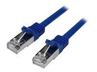 StarTech.com 3m CAT6 Ethernet Cable, 10 Gigabit Shielded Snagless RJ45 100W PoE Patch Cord, CAT 6 10GbE SFTP Network Cable w/Strain Relief, Blue, Wiring is UL Certified/TIA - Category 6 - 26AWG (N6SPAT3MBL) - Patch-kabel - RJ-45 (hane) till RJ-45 (hane) - 3 m - SFTP / 50 mikrometer - CAT 6 - formpressad, hakfri - blå N6SPAT3MBL