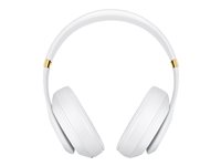 Beats Studio3 Wireless - Hörlurar med mikrofon - fullstorlek - Bluetooth - trådlös - aktiv brusradering - ljudisolerande - vit MX3Y2ZM/A