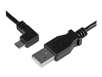 StarTech.com Micro USB-kabel för laddning och synkning M/M - Vänstervinklad Micro USB - 0,25 mm² - 2 m - USB-kabel - mikro-USB typ B (hane) till USB (hane) - USB 2.0 - 2 m - vänstervinklad kontakt, formpressad - svart - för P/N: USB2PCARBK, USB2PCARBKS, USBEXTAA10BK, USBEXTAA6BK, USBLT2PCARW, USBUB2PCARB USBAUB2MLA