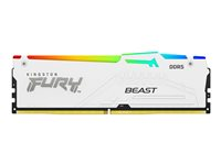 Kingston FURY Beast RGB - DDR5 - modul - 16 GB - DIMM 288-pin - 5600 MHz / PC5-44800 - CL36 - 1.25 V - ej buffrad - on-die ECC - vit KF556C36BWEA-16