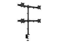 Multibrackets M Deskmount Basic Quad - Monteringssats (montering på skrivbord) - för 4 LCD-bildskärmar - stål, höggradig aluminium - svart - skärmstorlek: 15"-27" - klämma, monterbar 7350073733316