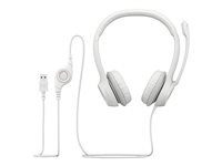 Logitech H390 - Headset - på örat - kabelansluten - USB-A - offwhite 981-001286