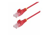 StarTech.com 2m Red Slim CAT6 Ethernet Cable, Snagless, 28AWG, LSZH - Patch-kabel - RJ-45 (hane) till RJ-45 (hane) - 2 m - 3.6 mm - UTP - CAT 5/5e/6 - IEEE 802.3bt - halogenfri, hakfri - röd N6PAT200CMRDS