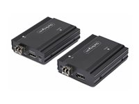 StarTech.com DisplayPort KVM Console Extender Over Fiber Optic, 4K 60Hz - Video/ljud/USB-förlängare - DisplayPort - upp till 300 m - TAA-kompatibel FD121-KVM-EXTENDER