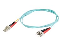 C2G LC-ST 10Gb 50/125 OM3 Duplex Multimode PVC Fiber Optic Cable (LSZH) - Nätverkskabel - ST-läge (multi-mode) (hane) till LC multiläge (hane) - 5 m - 5 m - fiberoptisk - duplex - 50/125 mikron - OM3 - halogenfri - havsblå 85543