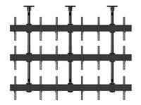 Multibrackets M Ceiling Mount Pro MBC3X3U2 - Monteringssats (12 förlängningsrör (80 cm), 3 skydd för takplattor, 18 pole clamps, 24 skenor, 36 fasta armar, 3 takplattor) - för 18 LCD-bildskärmar - aluminium, stål - svart - skärmstorlek: 40"-65" - takmonterbar 7350073733613