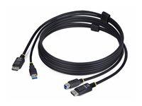 StarTech.com 6ft (1.8m) DisplayPort and USB 5Gbps KVM Cable - Tangentbords-/video-/muskabel - USB typ A, DisplayPort (hane) till USB Type B, DisplayPort (hane) - 1.8 m - 4K60Hz stöd, HDR10-stöd - svart DU1226-KVM-CABLE
