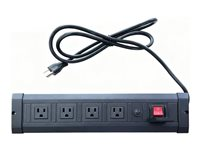 Multibrackets M - Effektband - ingång: NEMA 5-15P - utgångskontakter: 4 (power NEMA 5-15R) - Förenta Staterna - svart 7340234813209