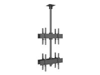 Multibrackets M Ceiling Mount Pro MBC2U2 - Monteringssats (takplatta, skyddslock för takplatta, 4 skenor, 4 förlängningsrör (80 cm), 4 stångklämmor, 8 fasta armar) - för 4 LCD-bildskärmar - aluminium, stål - svart - skärmstorlek: 40"-65" - takmonterbar 7350073733583