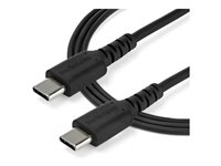 StarTech.com 2 m USB-C-kabel -&nbsp;svart&nbsp; - USB-kabel - 24 pin USB-C (hane) rak till 24 pin USB-C (hane) rak - USB 2.0 - 2 m - svart - för P/N: CDP2HDUACP2, SECTBLTDT, STNDTBLTMOB RUSB2CC2MB