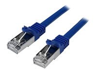StarTech.com 2m CAT6 Ethernet Cable, 10 Gigabit Shielded Snagless RJ45 100W PoE Patch Cord, CAT 6 10GbE SFTP Network Cable w/Strain Relief, Blue, Wiring is UL Certified/TIA - Category 6 - 26AWG (N6SPAT2MBL) - Patch-kabel - RJ-45 (hane) till RJ-45 (hane) - 2 m - SFTP / 50 mikrometer - CAT 6 - formpressad, hakfri - blå N6SPAT2MBL