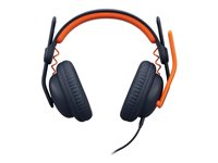 Logitech Zone Learn Over-Ear Wired Headset for Learners, 3.5mm AUX - Hörlurar med mikrofon - fullstorlek - kabelansluten - 3,5 mm kontakt 981-001389