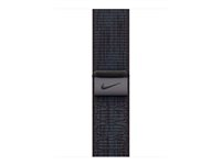 Apple Nike - Slinga för smart klocka - 42mm - 130 - 190 mm - svart/blå MYJA3ZM/A