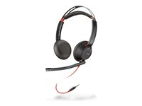 Poly Blackwire 5220 - Headset - på örat - kabelansluten - 3,5 mm kontakt - svart - Avaya-certifierad, Certifierad för Skype for Buisness, Cisco Jabber-certifierad, Optimerad för UC 85Q68AA