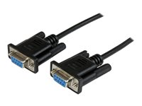 StarTech.com 2 m svart DB9 RS232 seriell nollmodemskabel F/F - Nollmodemkabel - DB-9 (hona) till DB-9 (hona) - 2 m - formpressad, tumskruvar - svart - för P/N: PCI2S5502, PEX4S953, PEX4S953LP SCNM9FF2MBK