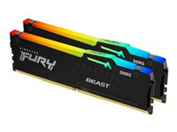 Kingston FURY Beast RGB - DDR5 - sats - 32 GB: 2 x 16 GB - DIMM 288-pin - 6000 MHz / PC5-48000 - CL30 - 1.4 V - ej buffrad - on-die ECC - svart KF560C30BBEAK2-32