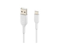 Belkin BoostCharge - USB-kabel - USB-C (hane) till USB (hane) - USB 2.0 - 1 m - vit (paket om 2) CAB001BT1MWH2PK