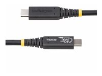 StarTech.com 1m (3.3ft) USB4 Cable, USB-IF Certified USB-C Cable, 40 Gbps - USB-kabel - 24 pin USB-C (hane) till 24 pin USB-C (hane) - USB4 / Thunderbolt 3 / Thunderbolt 4 / DisplayPort 1.4 - 48 V - 5 A - 1 m - 8K60Hz stöd, 4K120Hz stöd, utökat effektområde (EPR), Stöd för Power Delivery 3,1, halogenfri, passiv - svart 1M-40G-USB4-CABLE