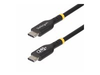 StarTech.com 1m USB C Charging Cable, USB-IF Certified USB-C Cable, 240W - USB-kabel - 24 pin USB-C (hane) till 24 pin USB-C (hane) - USB 2.0 - 48 V - 5 A - 1 m - USB-strömförsörjning (240W), utökat effektområde (EPR), Stöd för Power Delivery 3,1 - svart USB2EPR1M